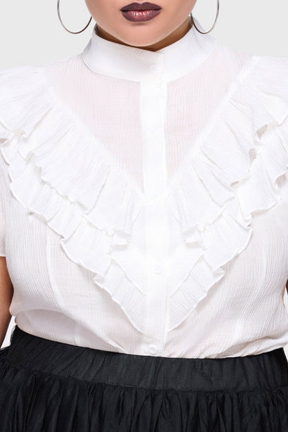 Midnight Vale Ruffle Blouse