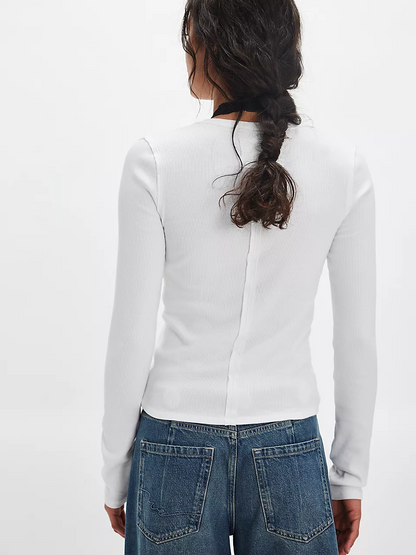 FREE PEOPLE Neria Long Sleeve V Neck Top