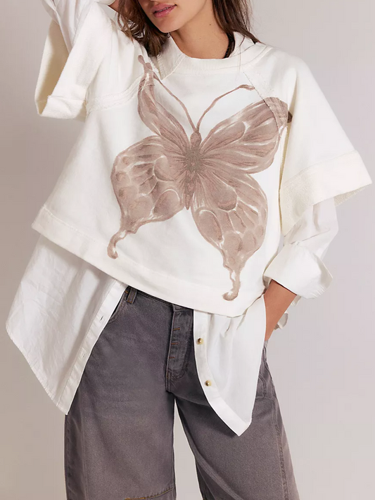 FREE PEOPLE Dahlia Short Sleeve Pullover