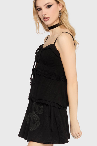 The Hollow Embroidered Mini Skirt