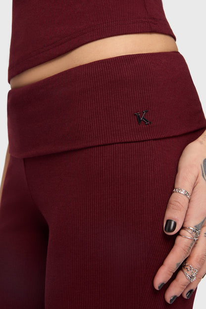 Twilight Viper Embroidered Flares [Burgundy]