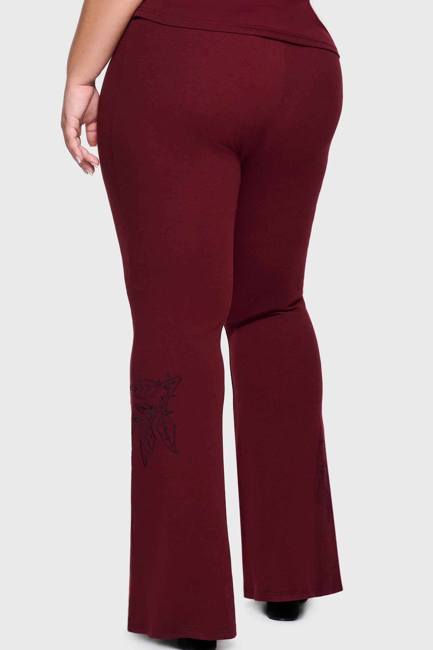 Twilight Viper Embroidered Flares [Burgundy]