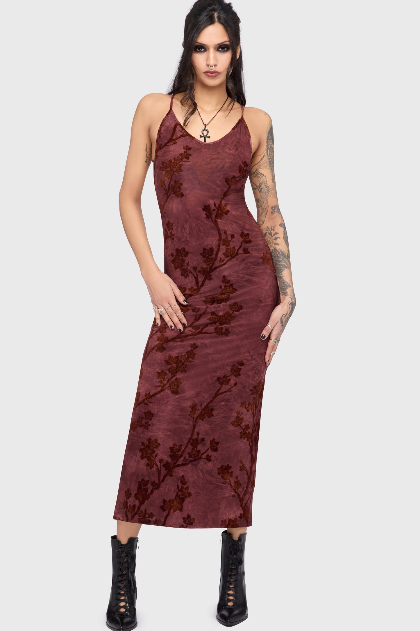 Twilight Viper Flocked Maxi Dress