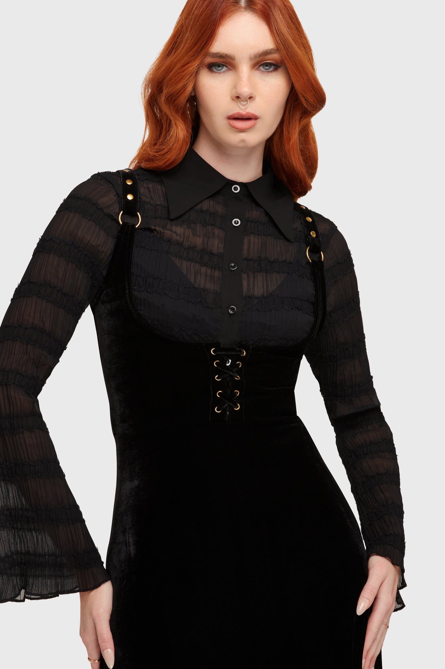Veil Of Ashes Underbust Maxi Dress