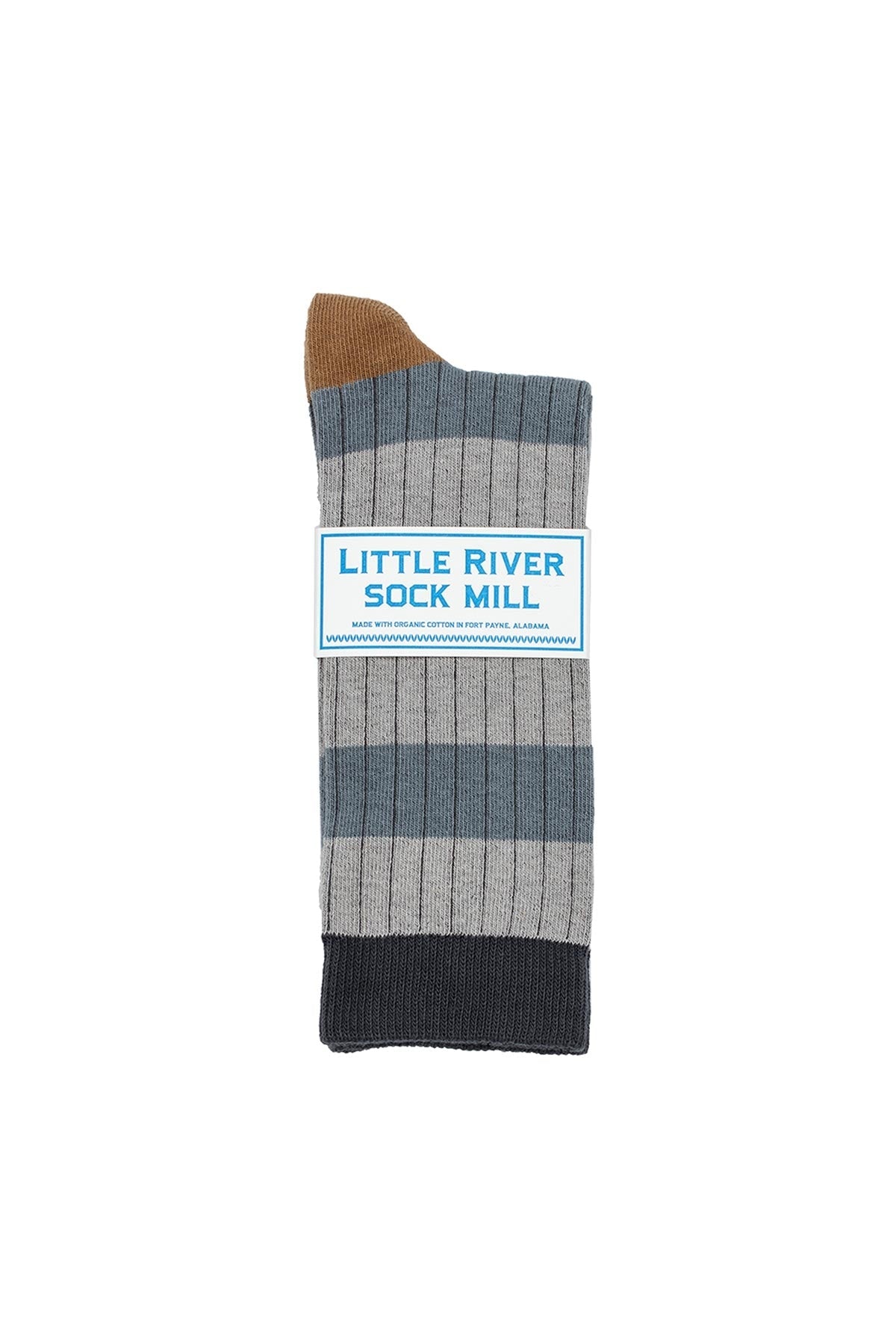 STRIPED RIB CREW SOCK BY LITTLE RIVER SOCK MILL