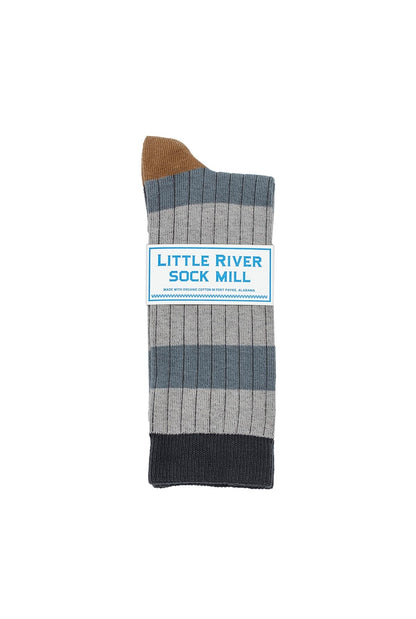 STRIPED RIB CREW SOCK BY LITTLE RIVER SOCK MILL