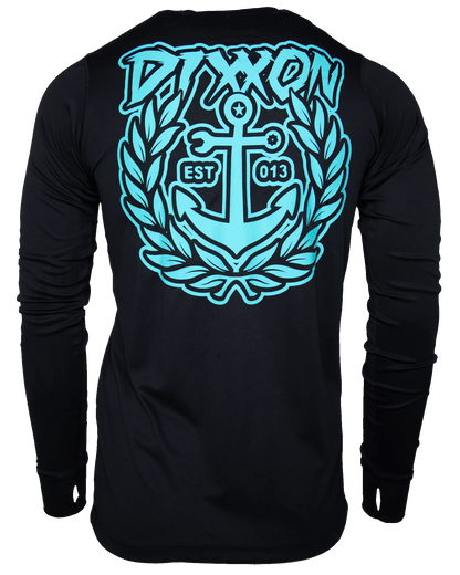 Aqua Salty Crest UV Long Sleeve T-Shirt - Black