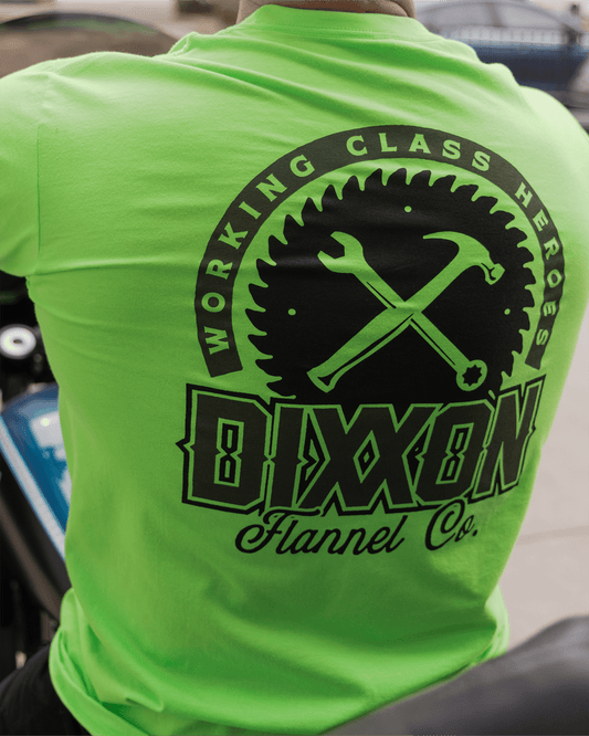 Black Buzz Hi Vis Long Sleeve T-Shirt - Safety Green