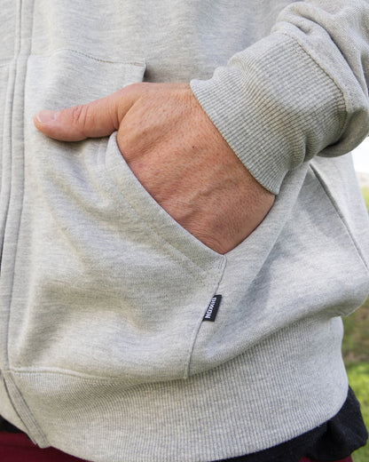 Black Corpo Zip Up Hoodie - Heather Gray