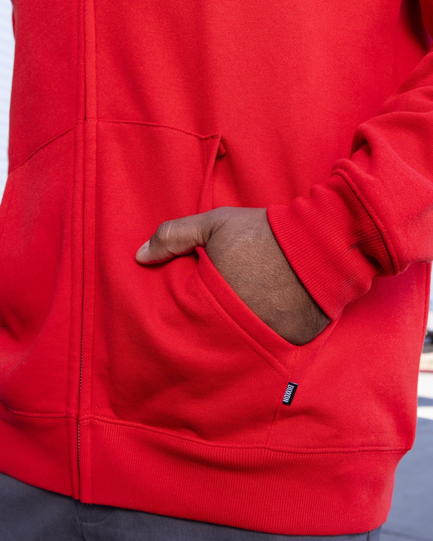 Black & Gray Nuevo Corpo Zip Up Hoodie - Red
