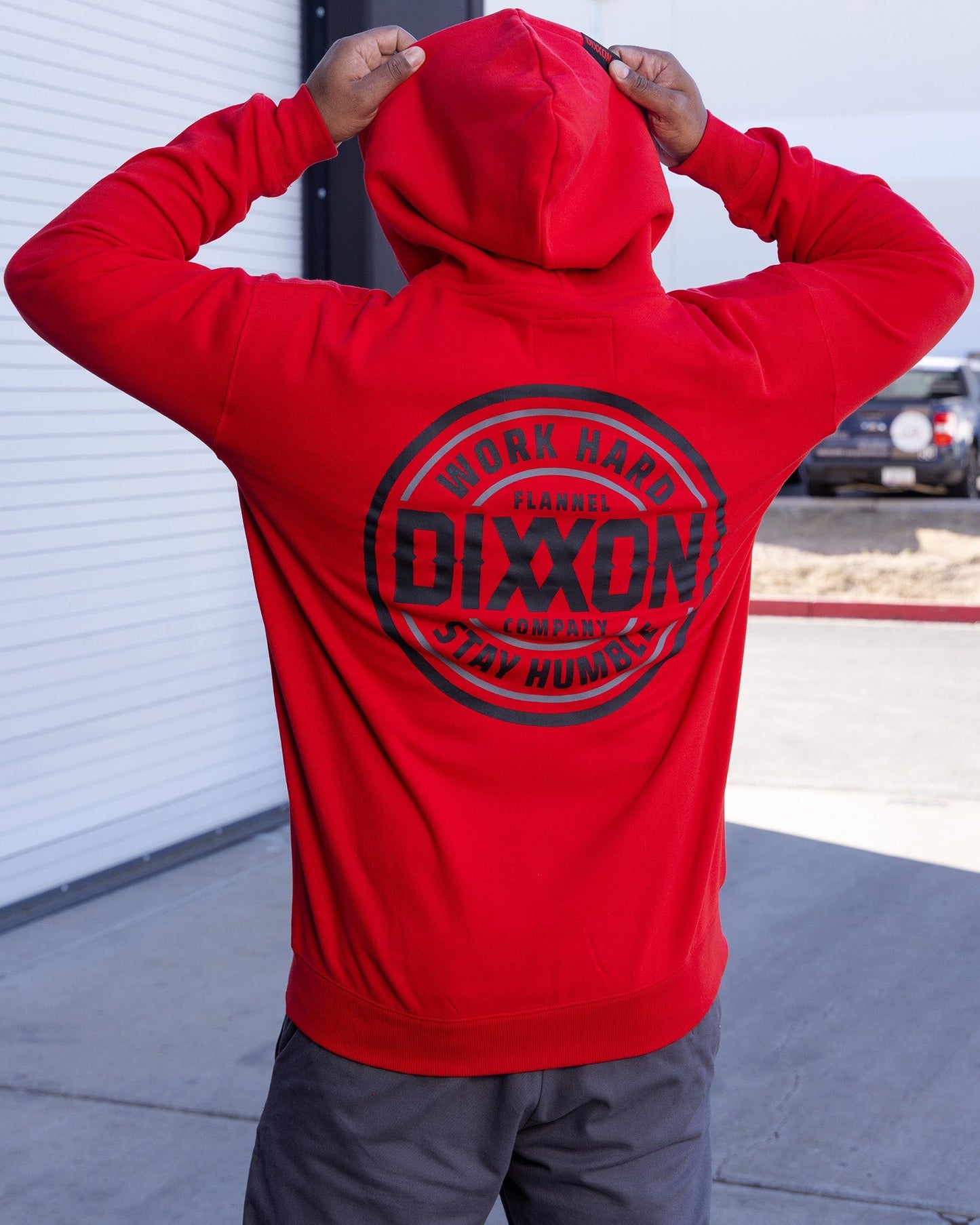 Black & Gray Nuevo Corpo Zip Up Hoodie - Red