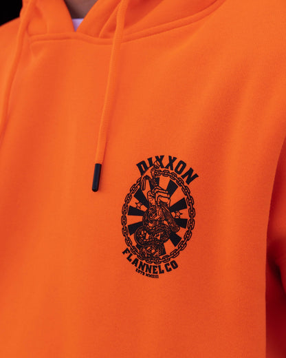 Black Hammersnake Pullover Hoodie - Safety Orange