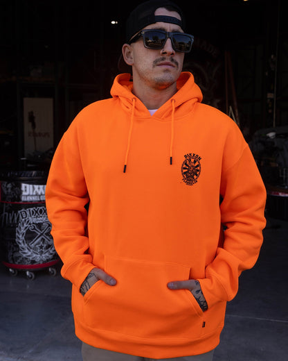 Black Hammersnake Pullover Hoodie - Safety Orange
