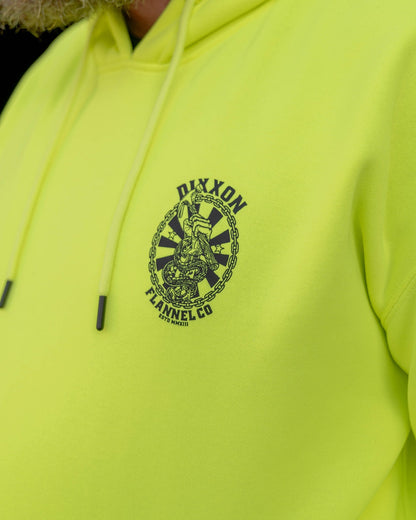 Black Hammersnake Pullover Hoodie - Safety Yellow