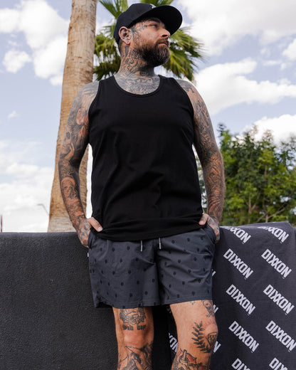 Black Insignia 7" Boardshorts - Charcoal