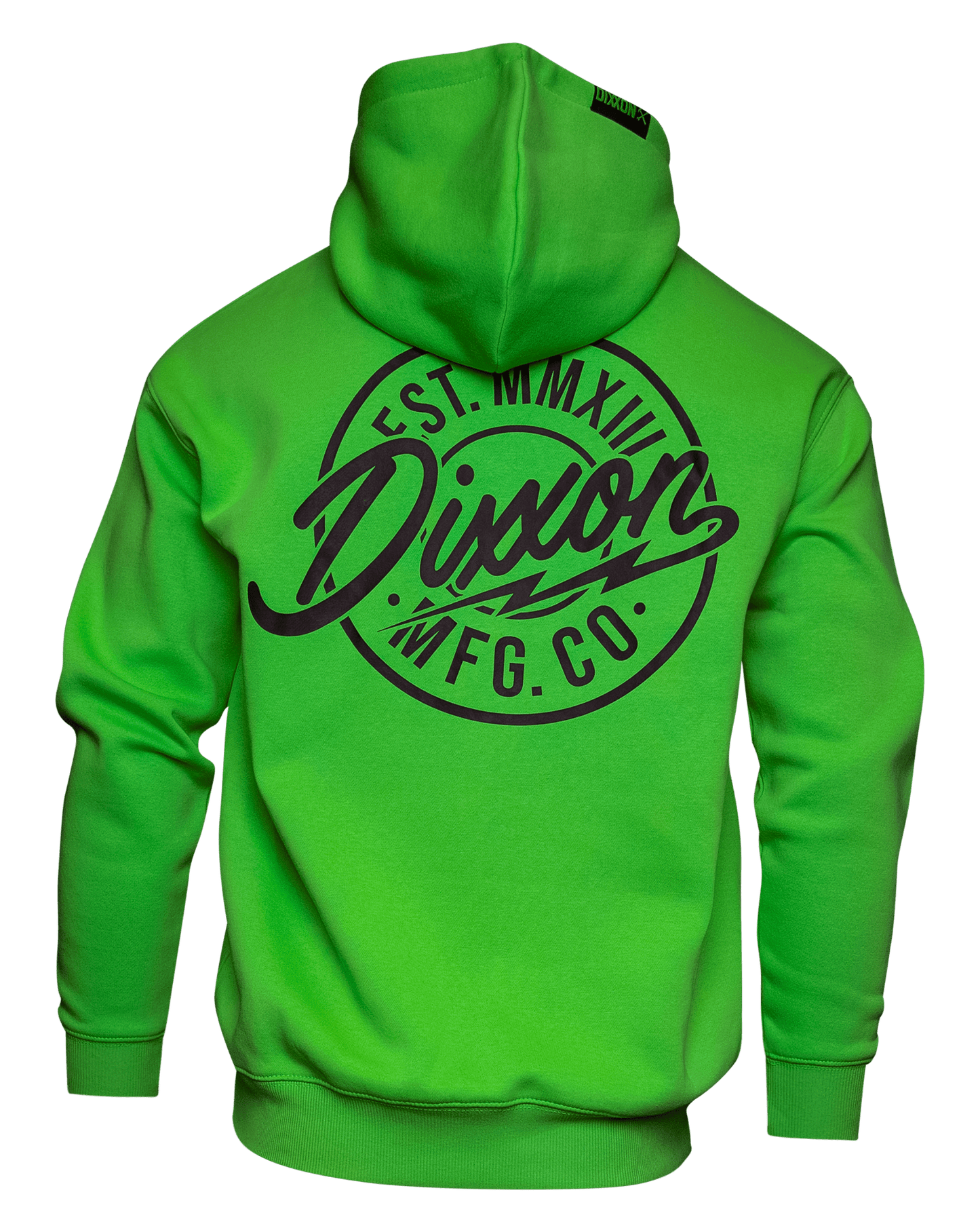 Black MFG Badge Zip Up Hoodie - Safety Green