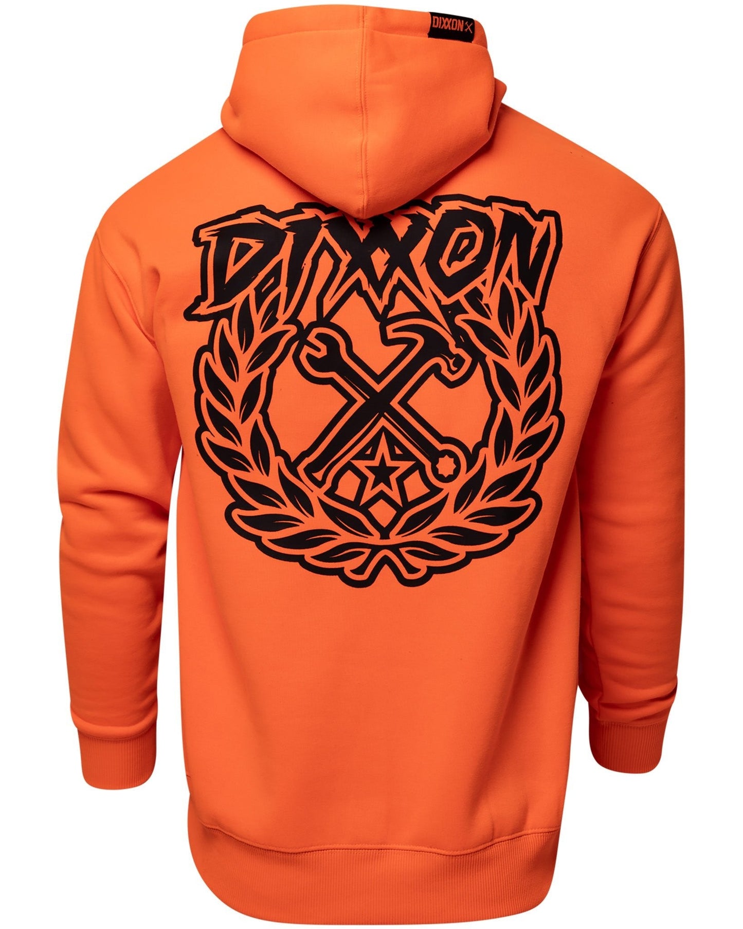 Black Party Crest Pullover Hoodie - Safety Orange