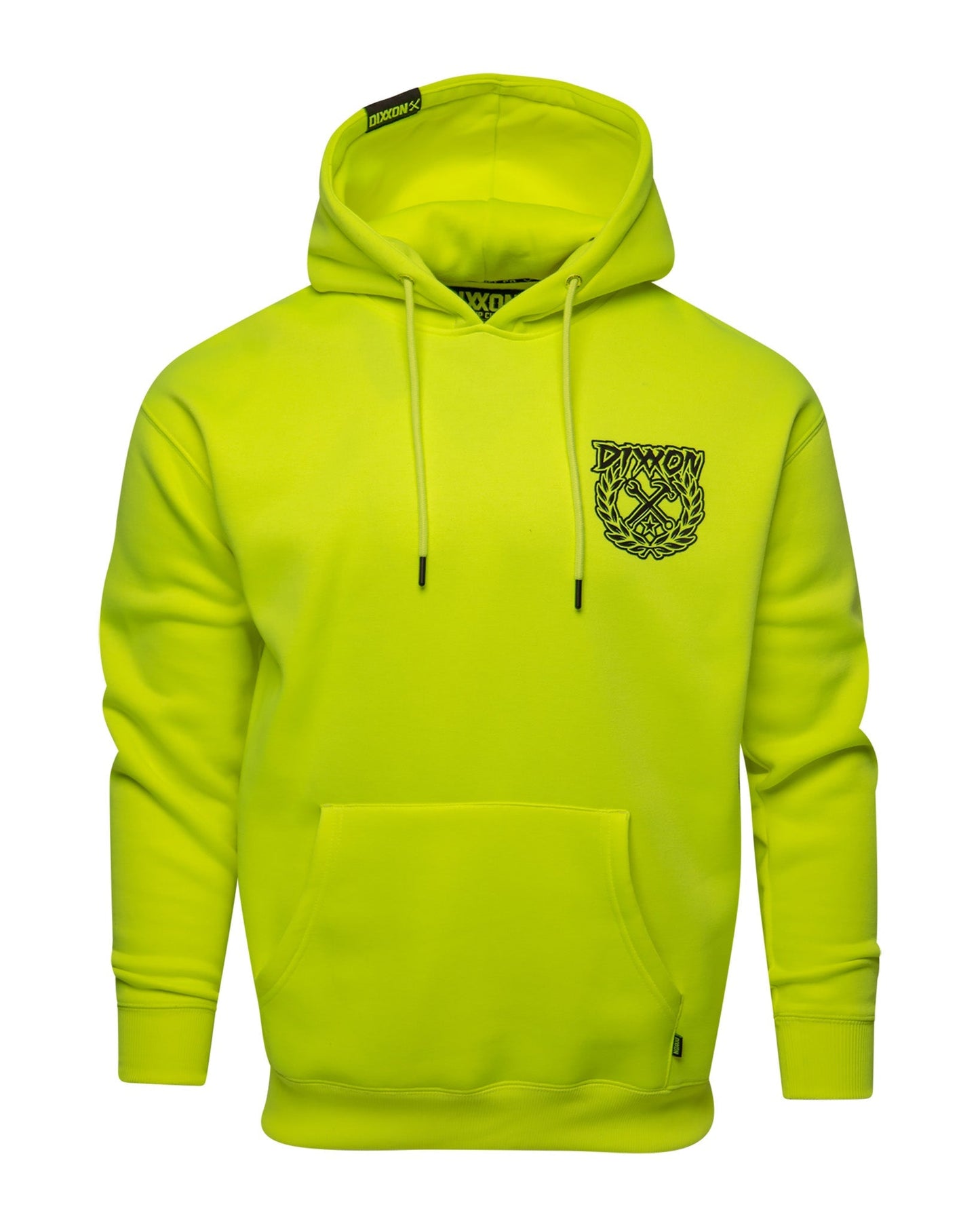 Black Party Crest  Pullover Hoodie - Safety Yellow