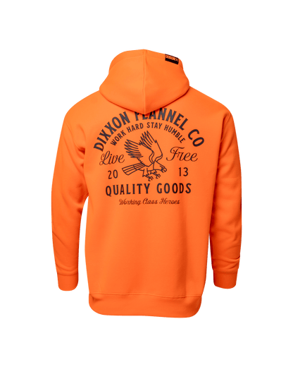 Black Quality Goods Zip Up Hoodie - Safety Orange