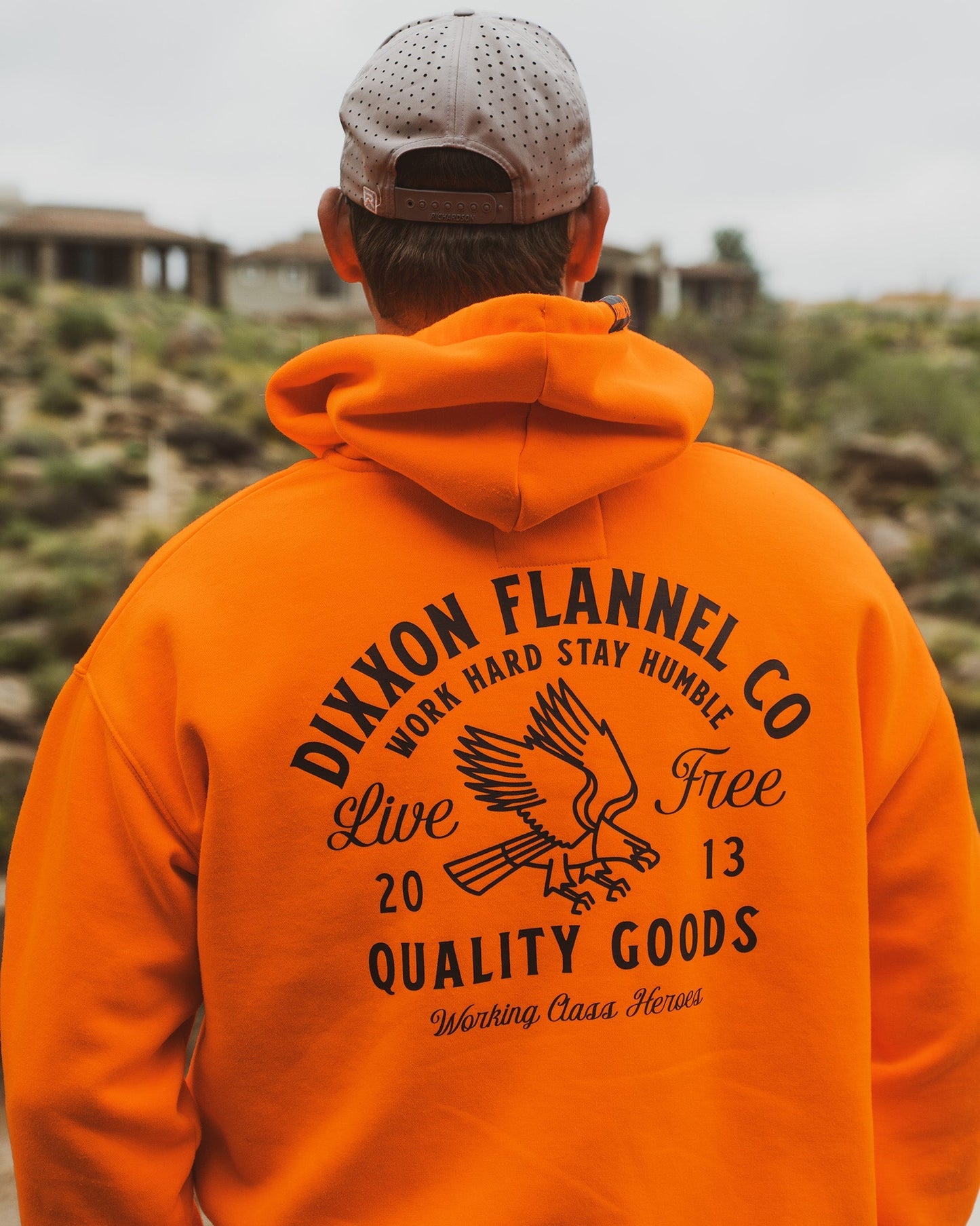 Black Quality Goods Zip Up Hoodie - Safety Orange