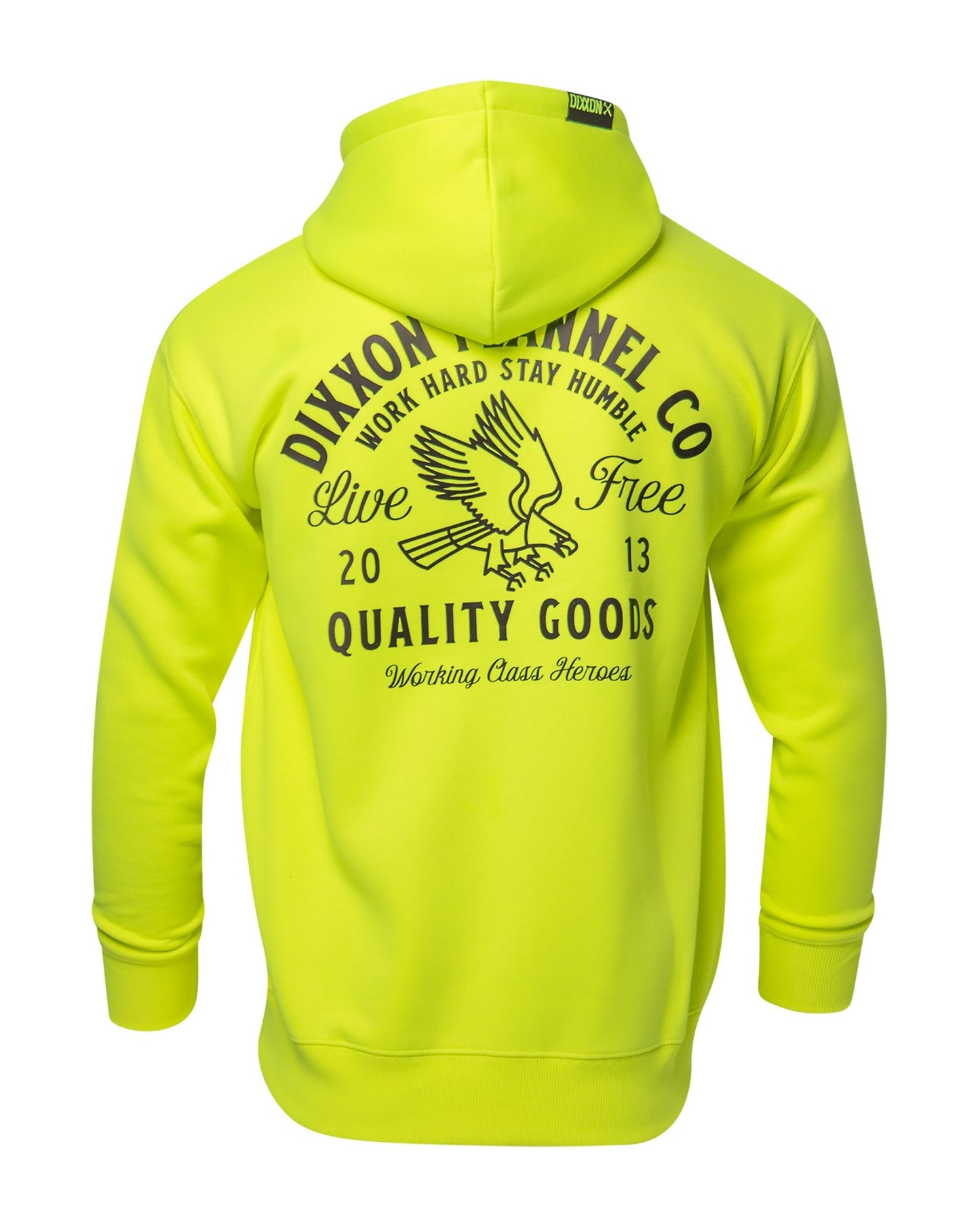 Black Quality Goods Zip Up Hoodie - Safety Yellow