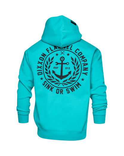 Black Salty Crest Zip Up Hoodie - Tiffany