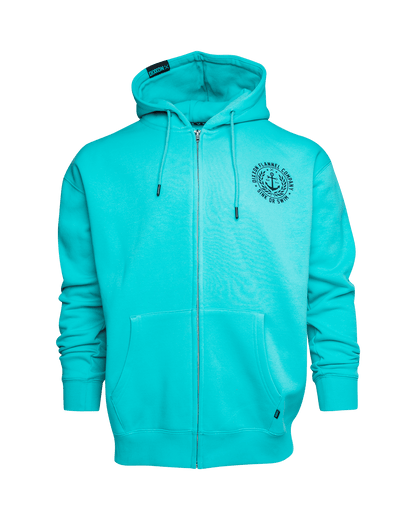 Black Salty Crest Zip Up Hoodie - Tiffany