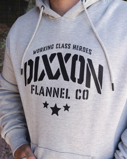 Black Stencil Pullover Hoodie - Heather Gray
