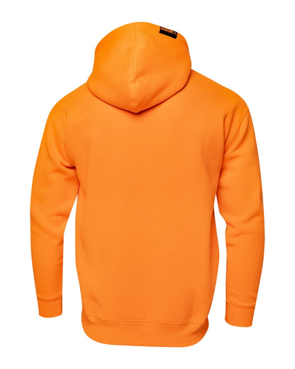 Black Streamline Pullover Hoodie - Safety Orange