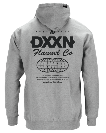 Black Tech Zip Up Hoodie - Heathered Gray