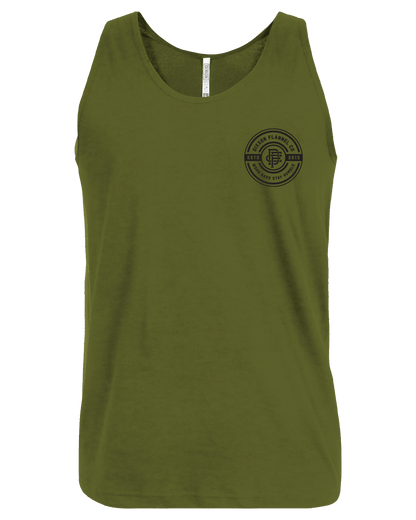Black Work Hard Badge Tank - O.D. Green