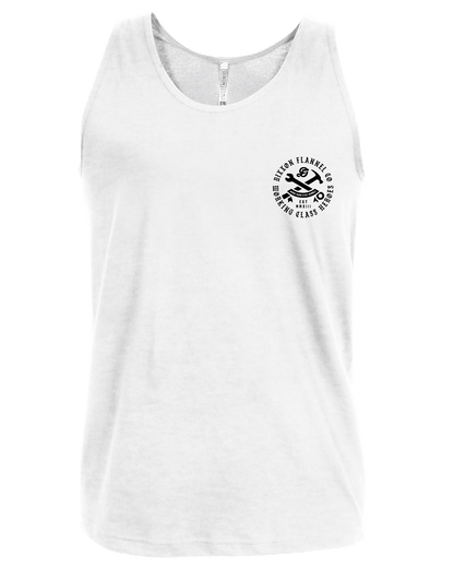Black Working Class Badge Tank - White