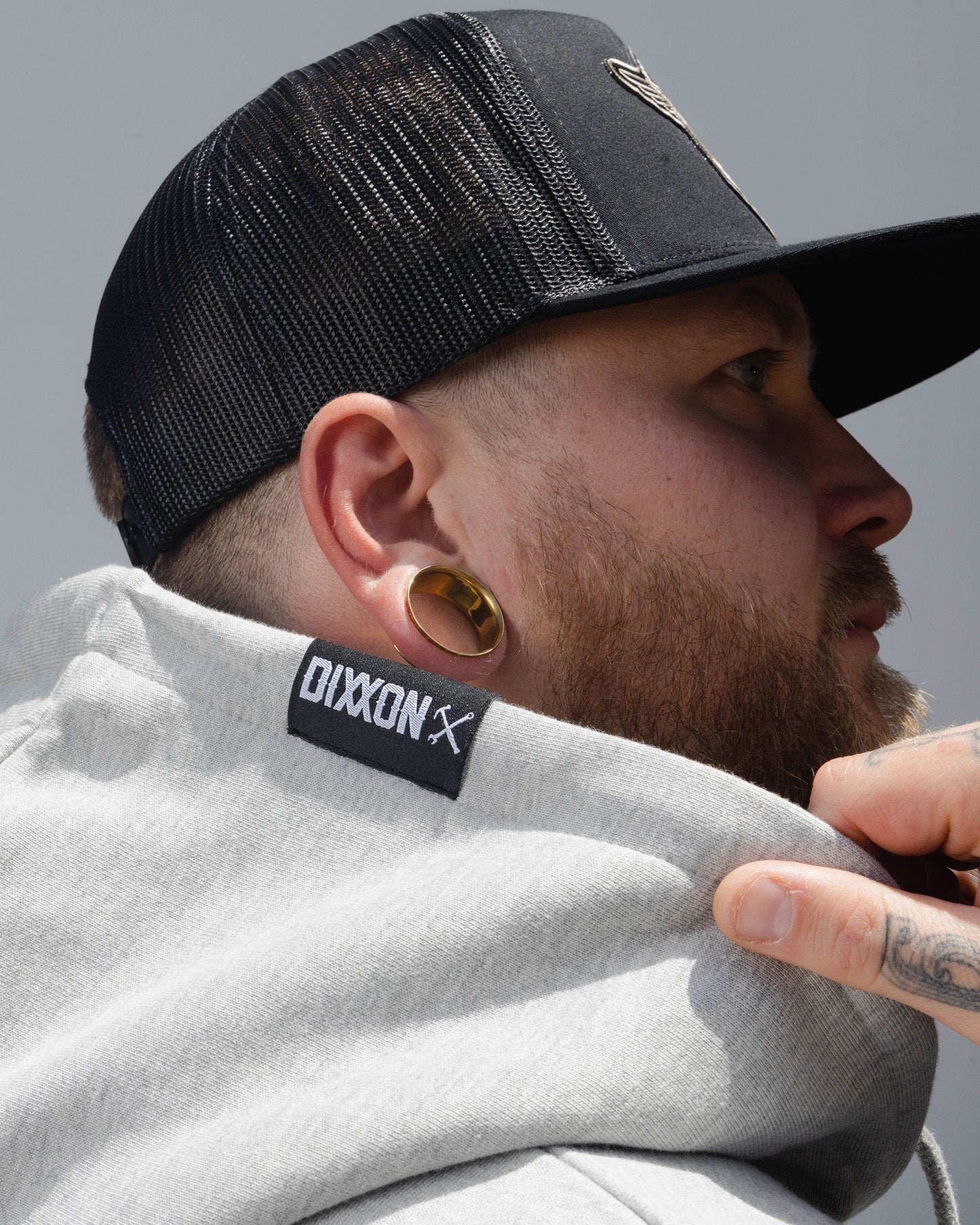 Black Working Class Logo Zip Up Hoodie - Heather Gray