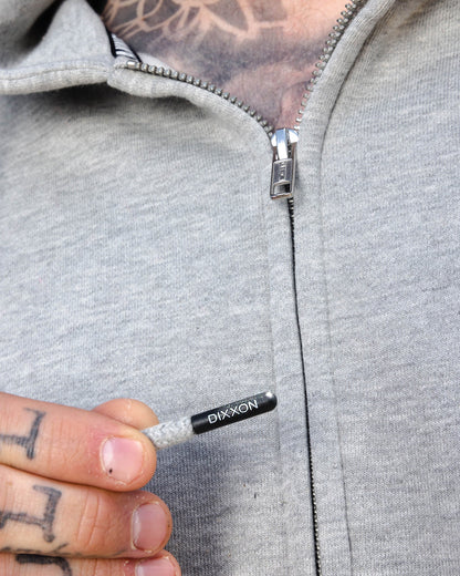 Black Working Class Logo Zip Up Hoodie - Heather Gray