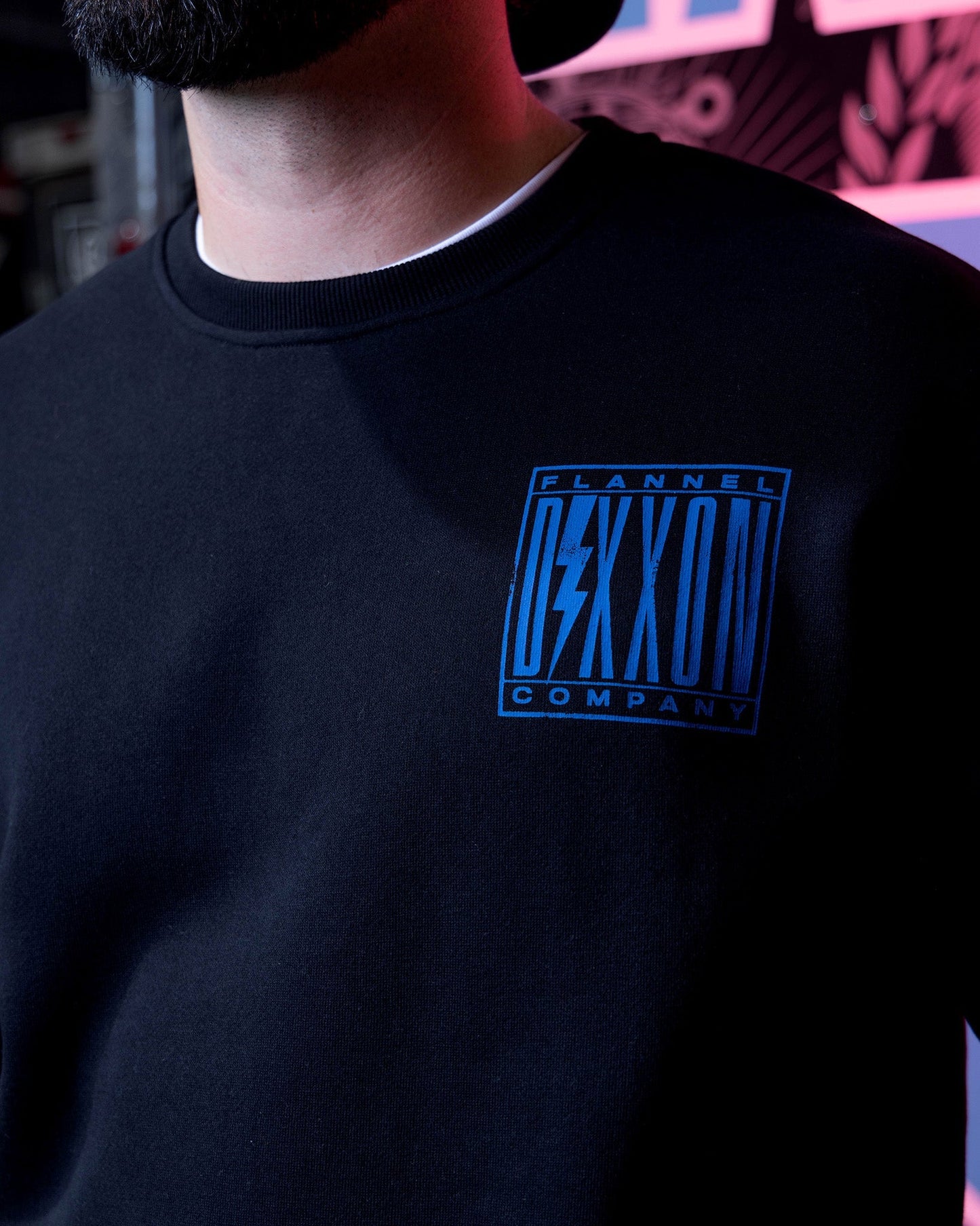 Blue Charged Crewneck Sweatshirt - Black