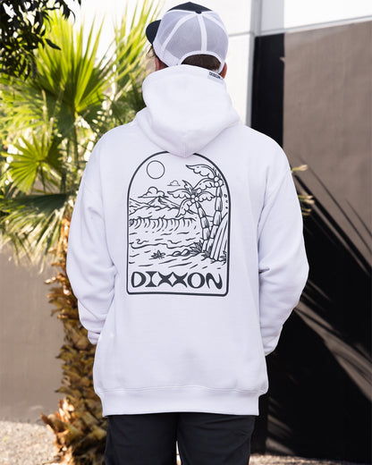 Blue Seaside Pullover Hoodie - White