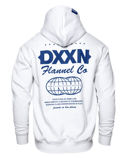 Blue Tech Zip Up - White