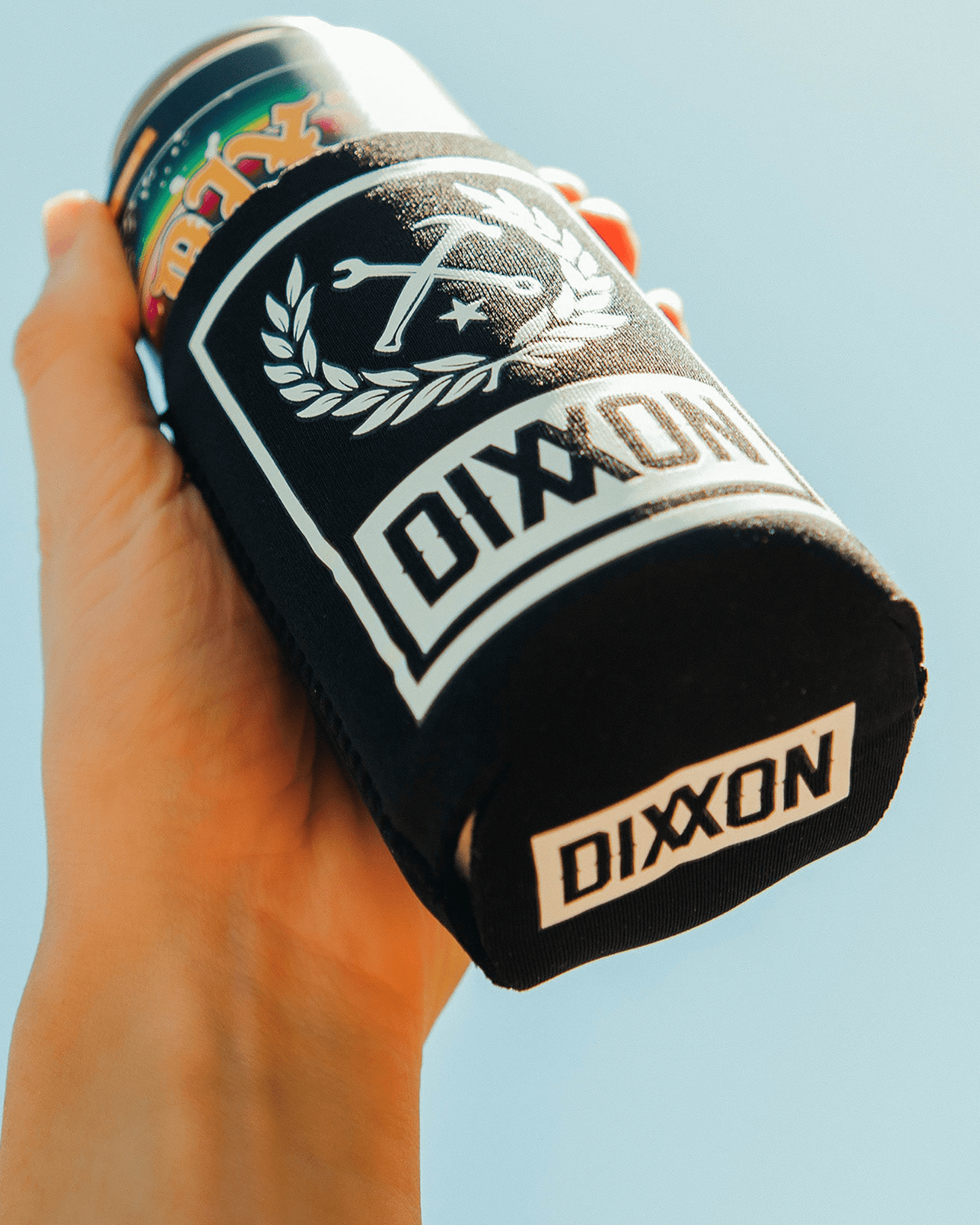 Box Crest Coozie Can Cooler - Black & White