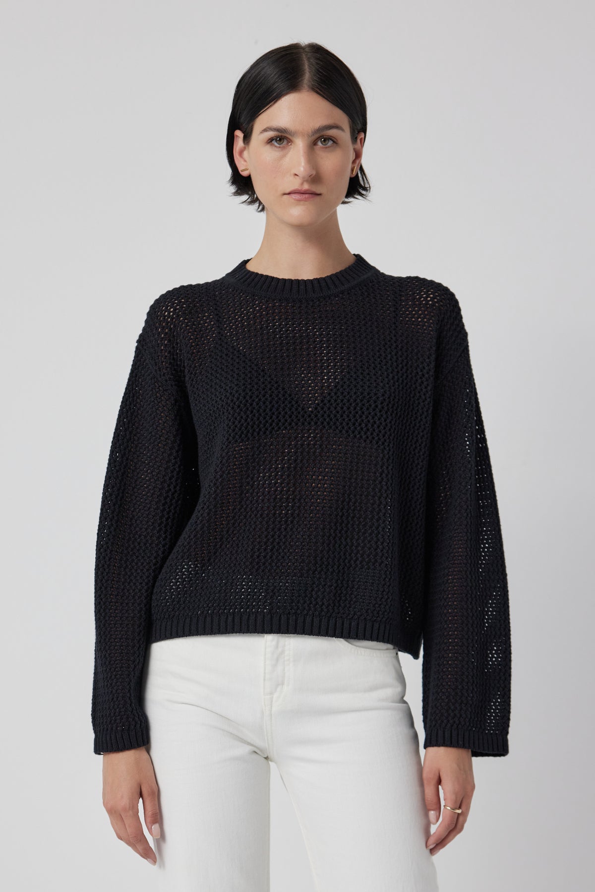 KANAN COTTON CASHMERE MESH SWEATER