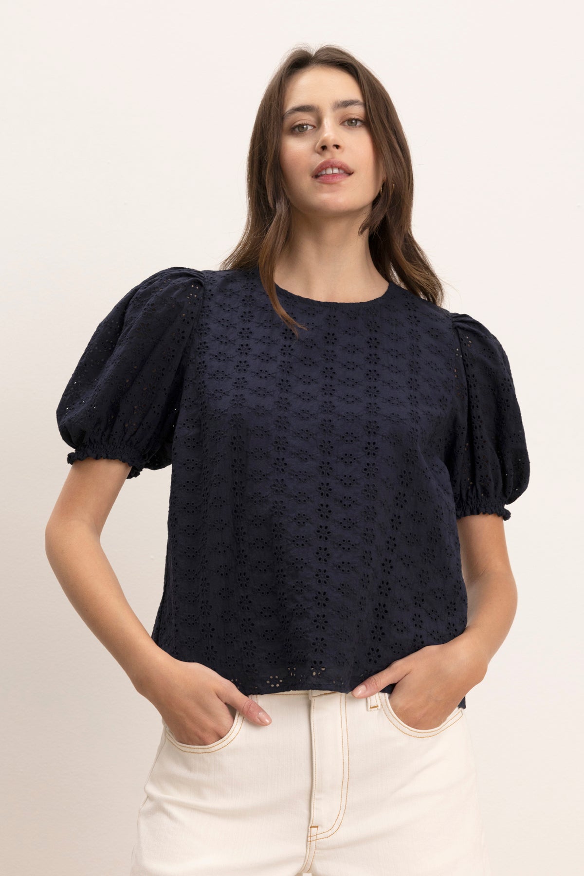 DALYN EYELET TOP