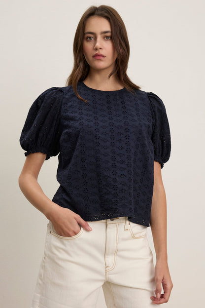 DALYN EYELET TOP