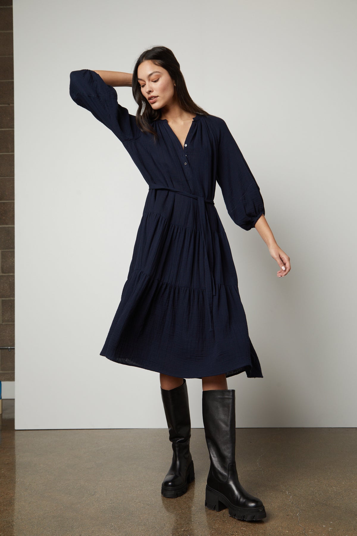 DIXON COTTON GAUZE TIERED DRESS