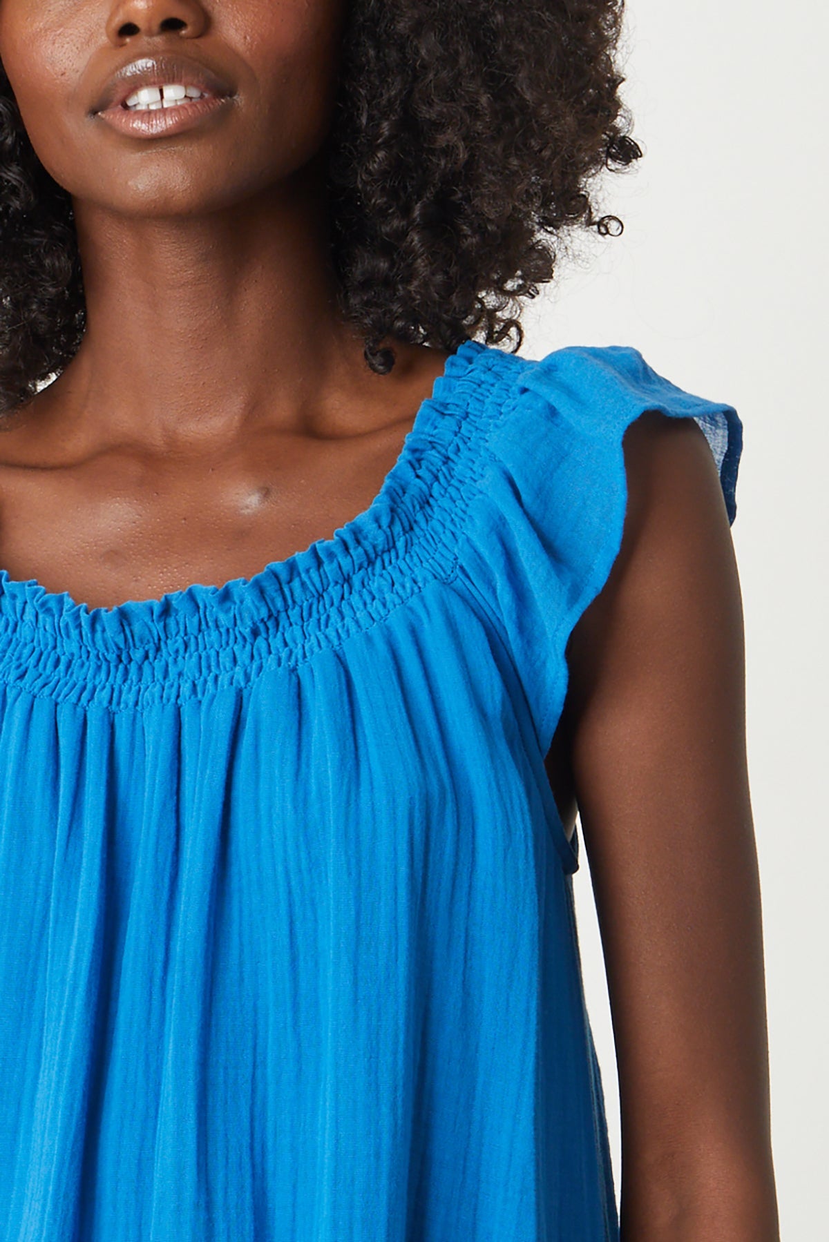 JUSTINE COTTON GAUZE MIDI DRESS