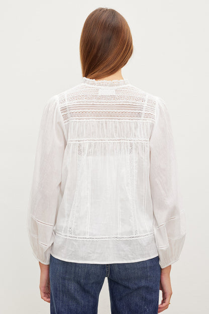 LIAM COTTON LACE BUTTON FRONT TOP