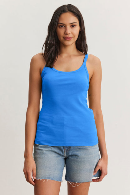 ALIZA RIBBED COTTON LAYERING TANK
