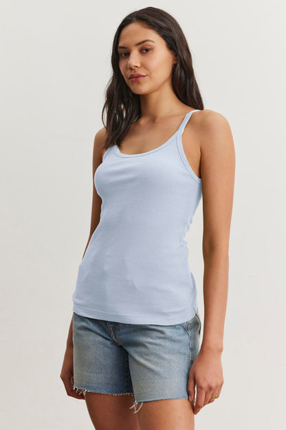 ALIZA RIBBED COTTON LAYERING TANK