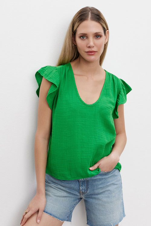REMI RUFFLE SLEEVE TOP