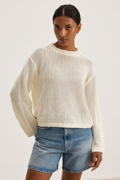 KANAN COTTON CASHMERE MESH SWEATER