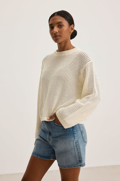 KANAN COTTON CASHMERE MESH SWEATER