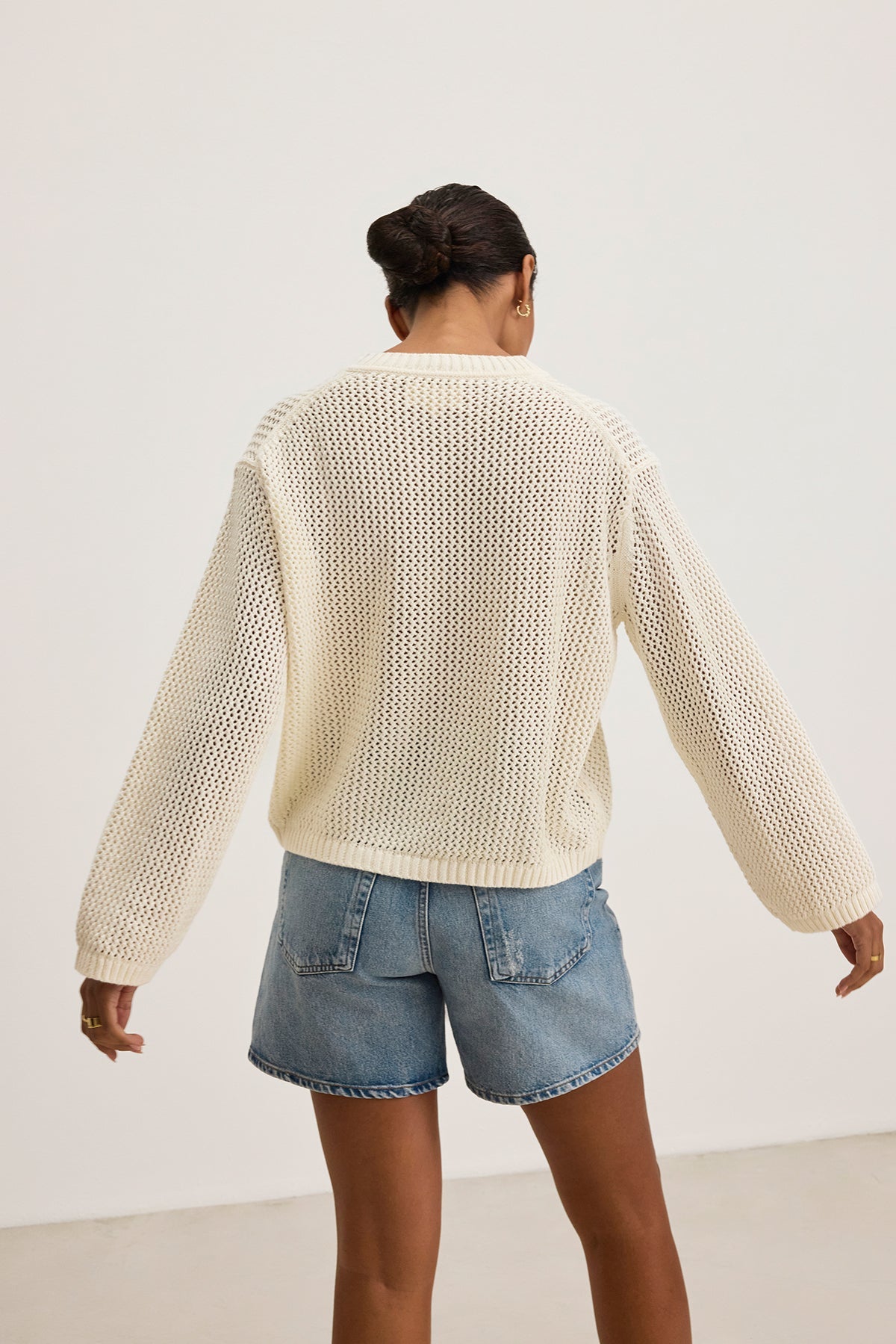 KANAN COTTON CASHMERE MESH SWEATER